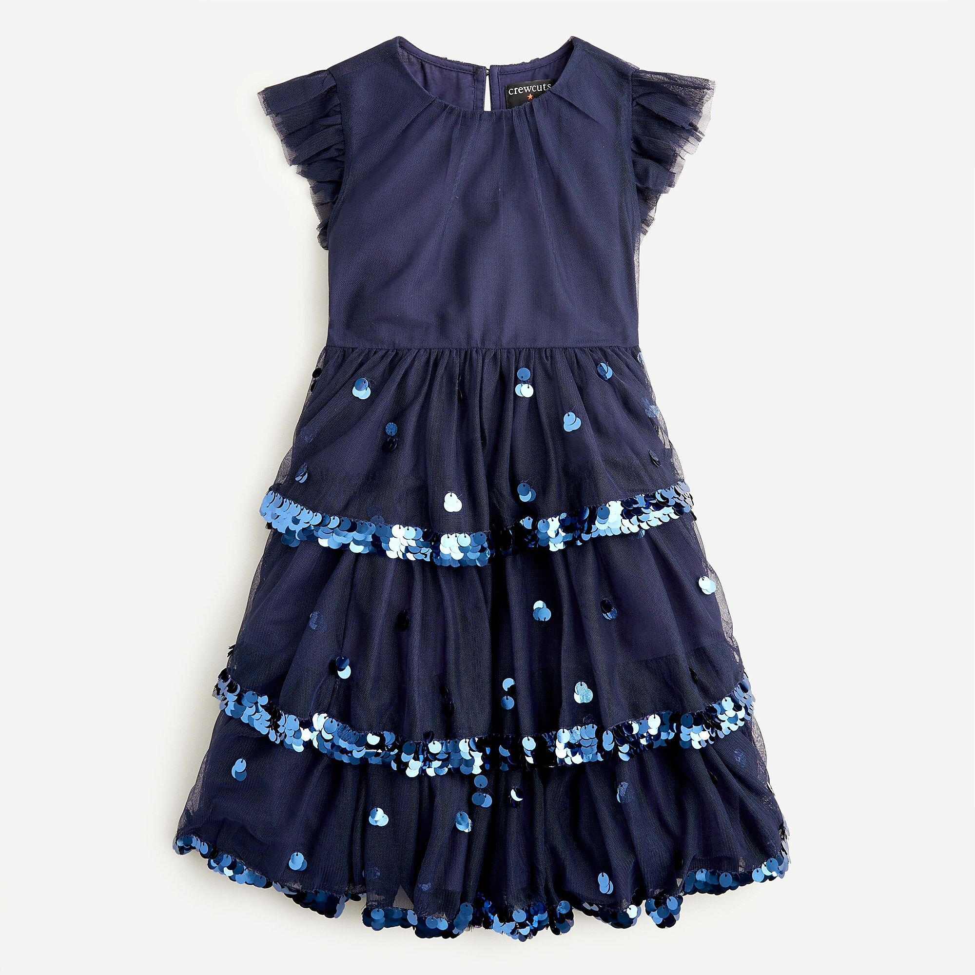 Girls' tiered tulle dress with paillettes | J.Crew US