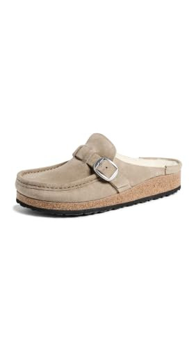 Birkenstock Women's Buckley Shearling Clog - Suede Taupe 5-5.5 Narrow | Amazon (US)