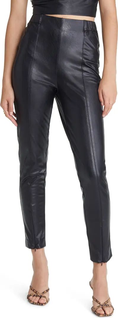Way Too Cool High Waist Zip Hem Faux Leather Pants | Nordstrom