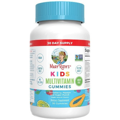 MaryRuth's Kids' Sugar-Free Vegan Multivitamin Gummies - 30ct: Vitamin B, Vitamin D, Strawberry, Fruit Punch | Target
