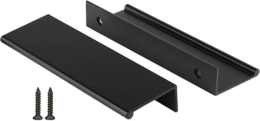 Peaha 10 Pack Cabinet Handles Black 3 3/4 Inch Cabinet Pulls Black Edge Pull Pack Door Finger Pul... | Amazon (US)