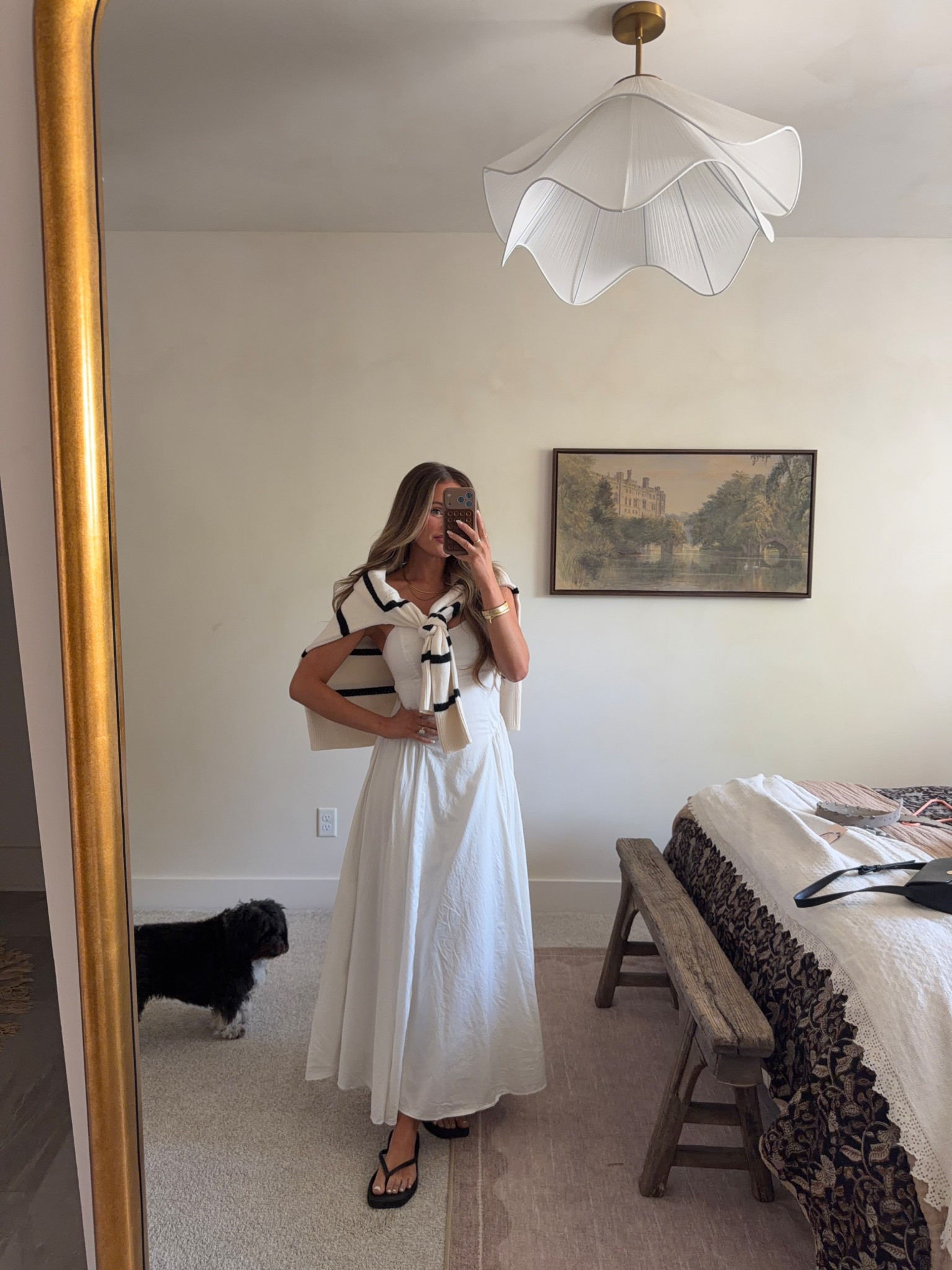 Casual cute spring outfit! Everything is old but I linked similar for the white midi dress and striped sweater! 

#LTKgrwm #LTKSeasonal #LTKootd