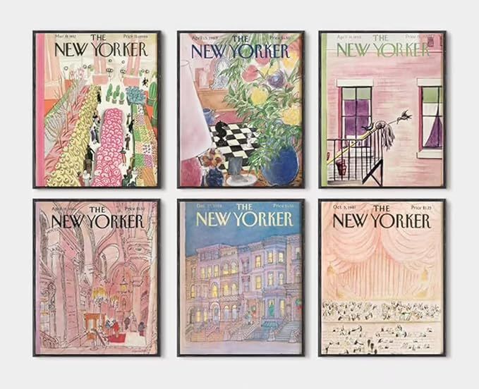 New Yorker Magazine Vintage Poster & Canvas, Summer Vintage Poster, New Yorker Art Print, Magazin... | Amazon (US)