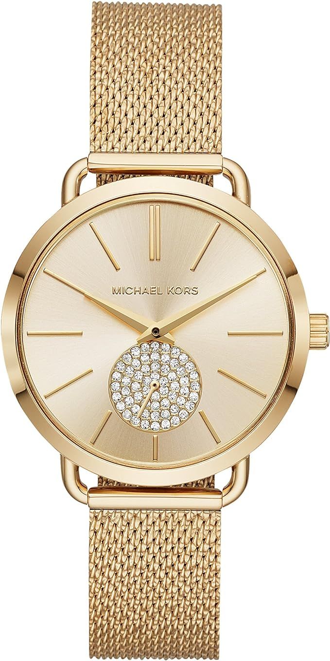 Michael Kors Women's Portia Three-Hand Stainless Steel Watch | Amazon (US)