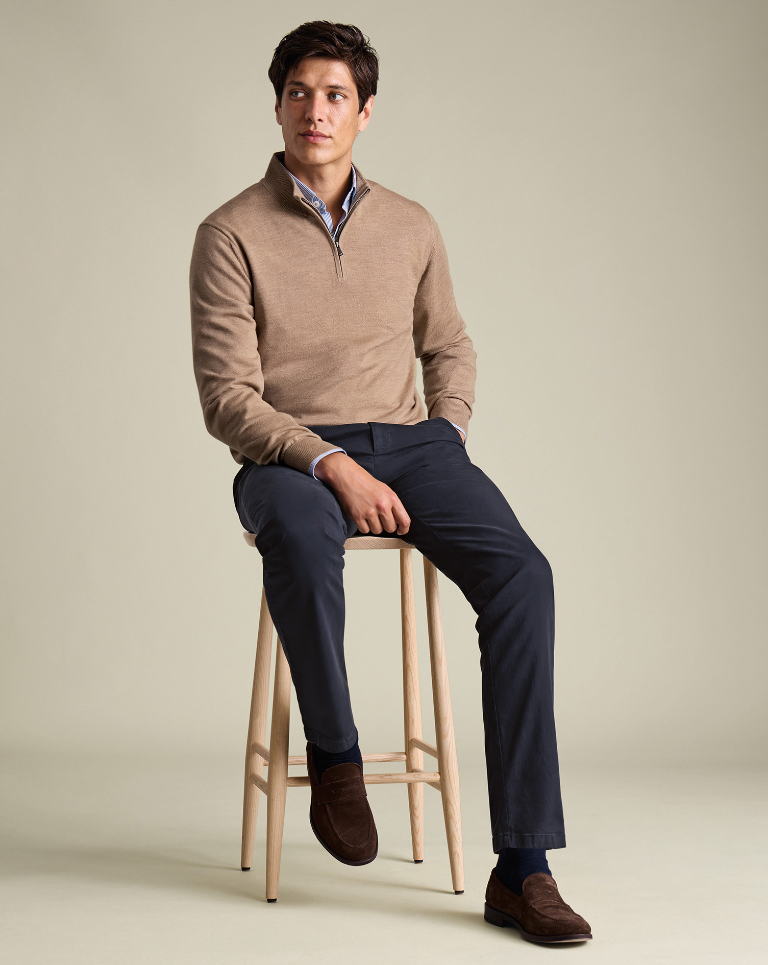 Casual Stretch Chinos - Navy | Charles Tyrwhitt