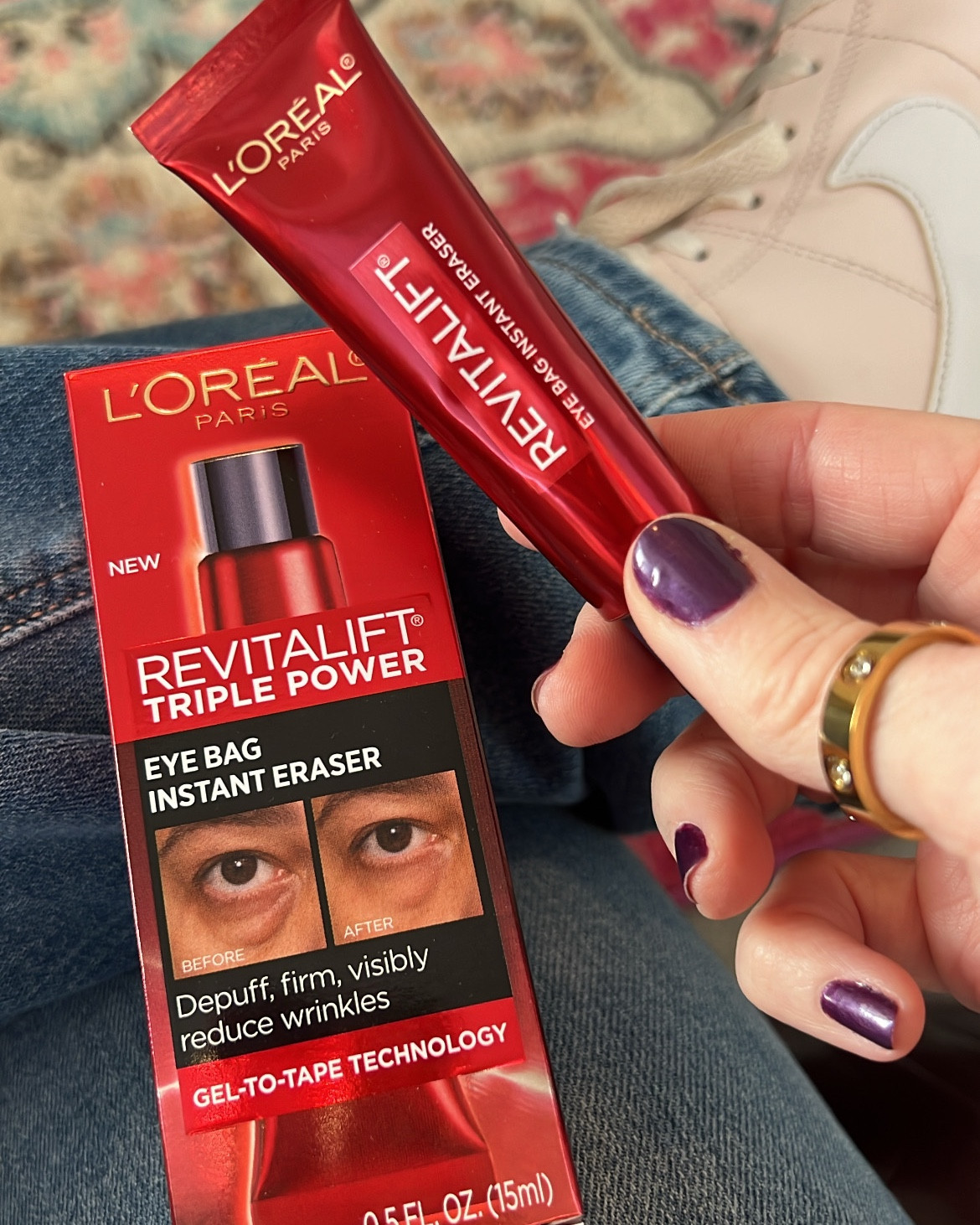 👉🏼Swipe to see my before and after on my eye hollows. Subtle, but def works! Haven’t figured out how to use over makeup without it looking funny but will keep trying!! 

#LTKgrwm #LTKmomlife #LTKselfcare