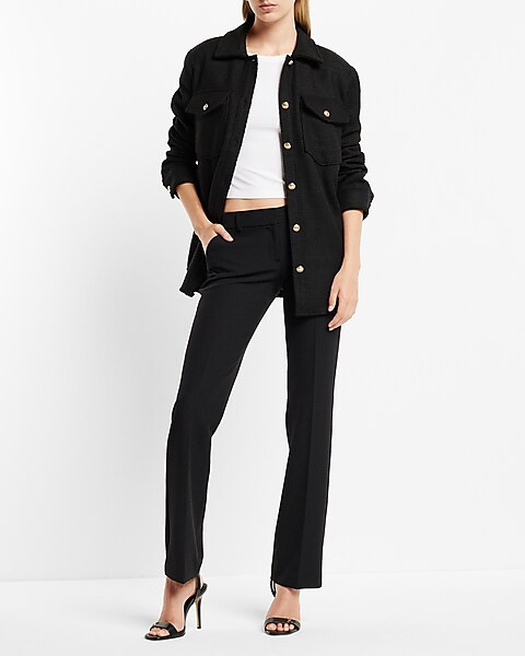 Novelty Button Tweed Shacket | Express