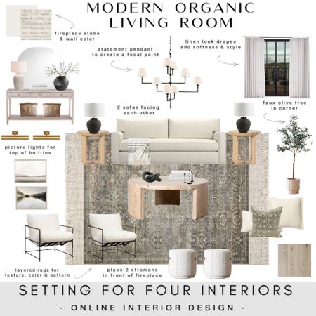 Modern Organic Living Room Design and Styling Ideas. Statement lighting, gorgeous rugs, chic furniture and curtains, cozy natural and organic details.

Message me on IG for a product link if you don’t see the item linked here! 

Living Room e-Design. Online Interior Design.

Message me on IG for more info on my Online Design Services and client reviews! Interior and exterior e-Design services. Paint color consults, furniture layout plans, furniture selection, kitchen and bathroom design consults. 

Follow @settingforfour on Instagram for daily design inspiration for kitchens, living rooms, bathrooms, lighting, decor and more! Sharing tons of fun ‘This or That’ polls in IG stories! 

Weekend sale, studio mcgee x target new arrivals, coming soon, new collection, fall collection, spring decor, console table, coffee table, tabletop, fireplace mantel, bedroom furniture, dining chair, counter stools, end table, side table, nightstands, framed art, art, wall decor, rugs, area rugs, target finds, target deal days, outdoor decor, patio, porch decor, sale alert, dyson cordless vac, cordless vacuum cleaner, tj maxx, loloi, cane furniture, cane chair, pillows, throw pillow, arch mirror, gold mirror, brass mirror, vanity, lamps, world market, weekend sales, opalhouse, target, jungalow, boho, wayfair finds, sofa, couch, dining room, high end look for less, kirkland’s, cane, wicker, rattan, coastal, lamp, high end look for less, studio mcgee, mcgee and co, target, world market, sofas, couch, living room, bedroom, bedroom styling, loveseat, bench, magnolia, joanna gaines, pillows, pb, pottery barn, west elm, nightstand, cane furniture, throw blanket, console table, target, joanna gaines, hearth & hand, arch, cabinet, lamp, cane cabinet, amazon home, world market, arch cabinet, black cabinet, crate & barrel, farmhouse, modern, classic, organic, scandi, scandinavian, japandi, #founditonamazon 

#LTKunder50 #LTKSeasonal #LTKhome