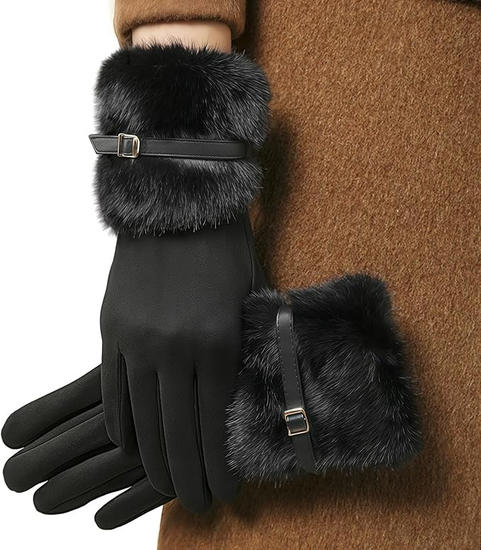 Winter Gloves for Women - Warm Winter Gloves with touchscreen fingers, Suede Gloves Women for Col... | Amazon (US)