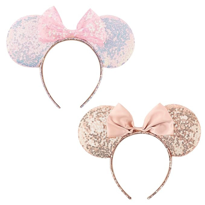 DRESHOW Mouse Ears Bow Headbands Glitter Party Decoration Cosplay Costume for Girls & Women | Amazon (US)