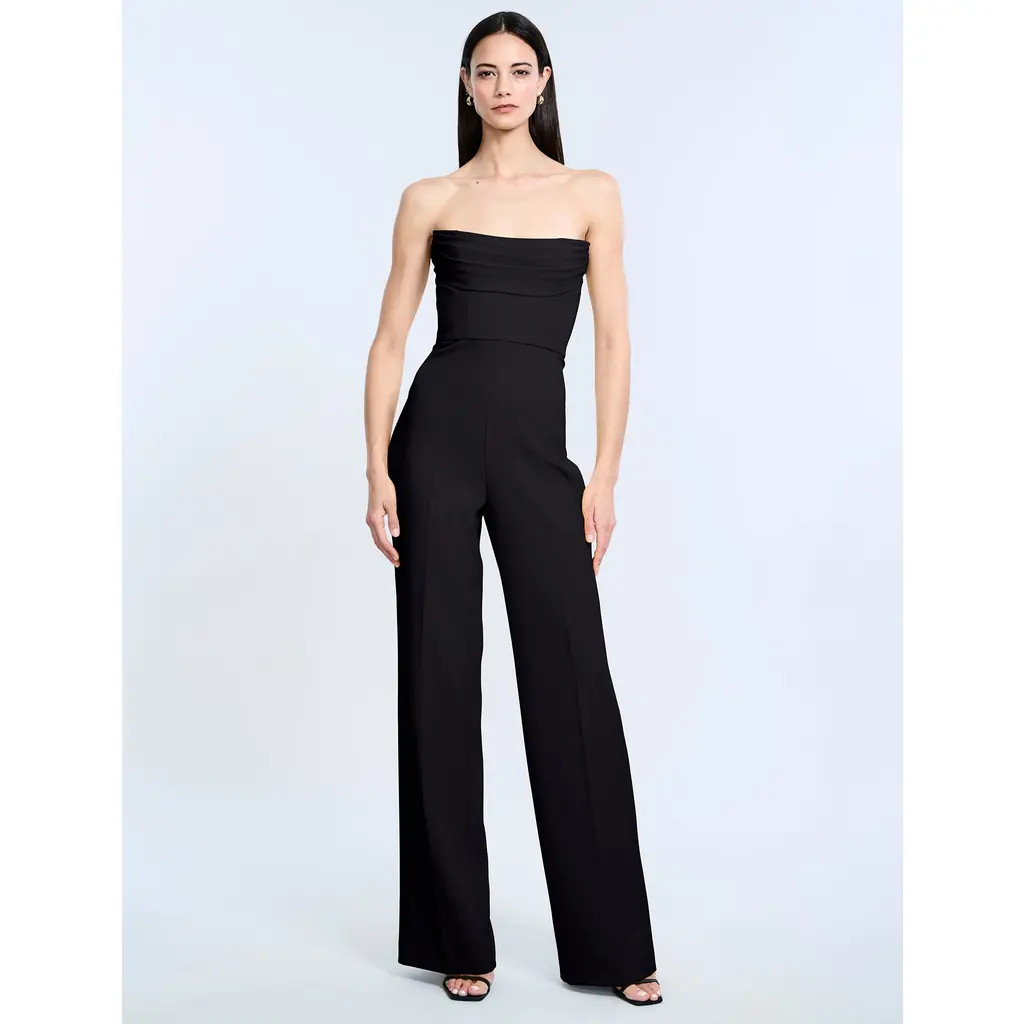 bcbg Corset Jupmsuit with Drape in Black at Nordstrom, Size 2 | Nordstrom