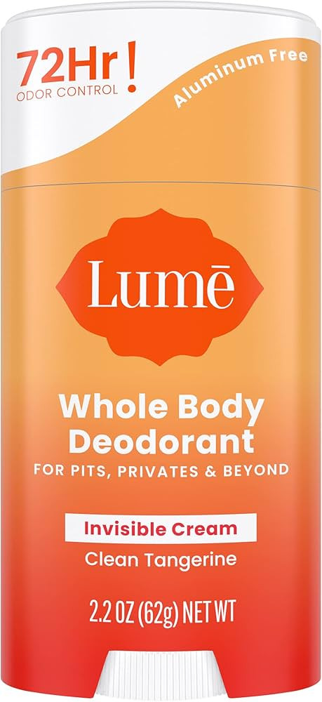 Lume Whole Body Deodorant - Invisible Cream Stick - 72 Hour Odor Control - Aluminum Free, Baking ... | Amazon (US)
