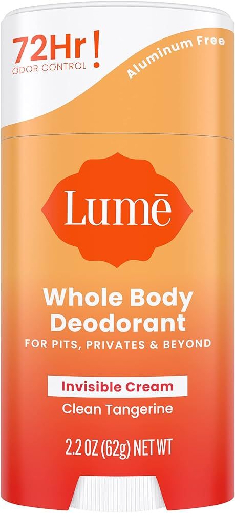 Lume Whole Body Deodorant - Invisible Cream Stick - 72 Hour Odor Control - Aluminum Free, Baking ... | Amazon (US)