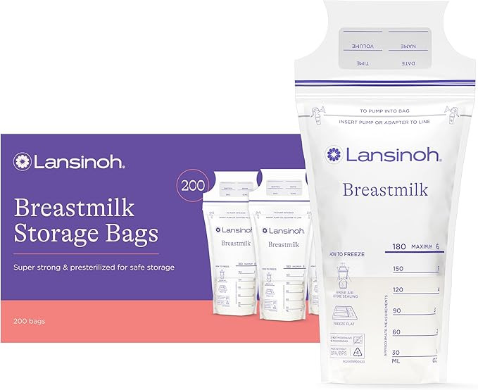 Lansinoh Breastmilk Storage Bags, 200 Count Value Pack, Easy to Use Breast Milk Storage Bags for ... | Amazon (US)