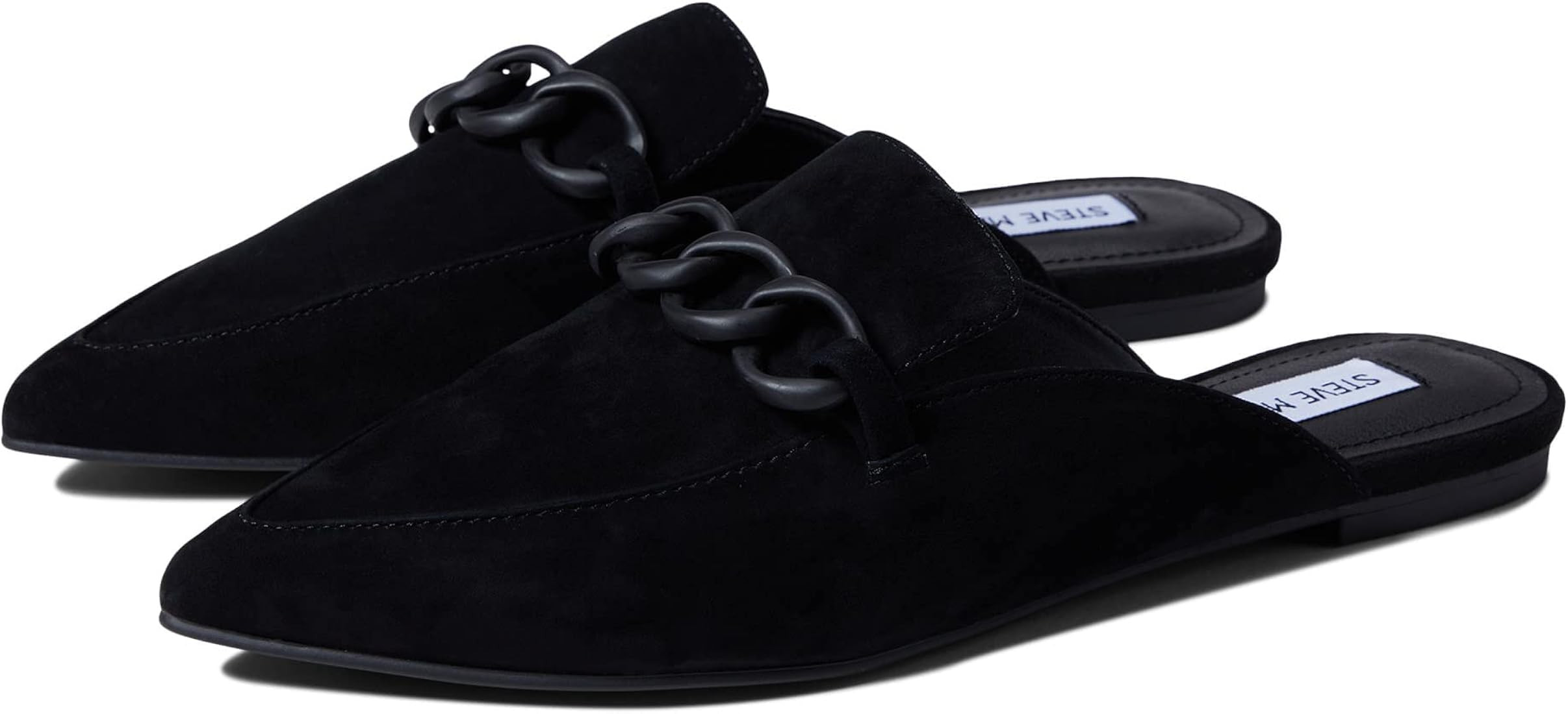 Amazon.com | Steve Madden Forte Flat Black/Black 6.5 M | Mules & Clogs | Amazon (US)
