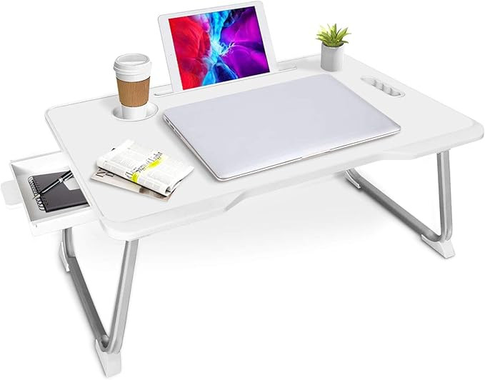 Laptop Bed Tray, Adjustable Laptop Bed Desk, Multifunction Laptop Bed Table with Cup Holder and S... | Amazon (US)