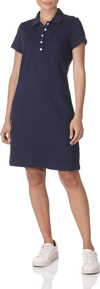 Nautica Women's Easy Classic Short Sleeve Stretch Cotton Polo Dress | Amazon (US)