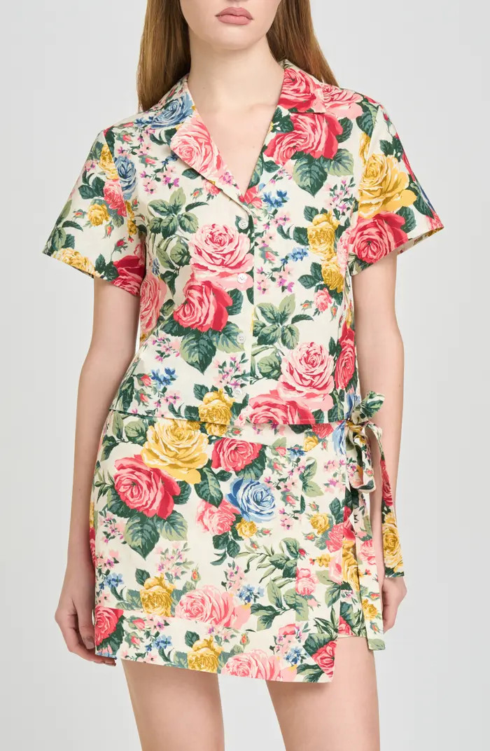 WAYF Amelia Short Sleeve Linen Blend Top | Nordstrom | Nordstrom