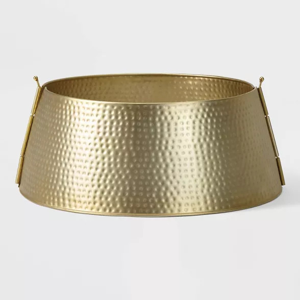 25in Metal Hammered Christmas Tree Collar Gold - Wondershop™ | Target