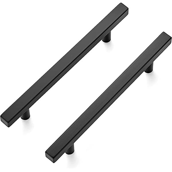 Ravinte 30 Pack 5 inch Square Cabinet Pulls Matte Black Stainless Steel Kitchen Drawer Pulls Cabinet | Amazon (US)