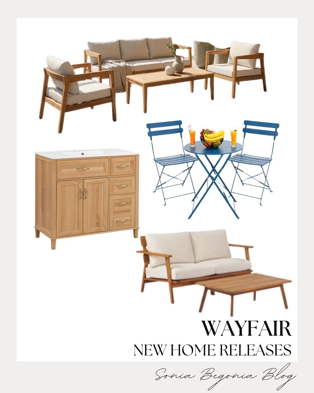 I found the perfect Wayfair releases to refresh your indoor and outdoor spaces! This wooden patio set is a dream for summer lounging, and that light oak vanity adds such a fresh, organic feel. 🌿

I am also obsessed with the pop of color from the blue bistro set—it’s perfect for a morning coffee on the balcony! These functional yet stylish finds are exactly what I need for a home refresh. ☀️

#wayfairathome #outdoorliving #homerefresh #patiofurniture #bathroomdesign #wayfairfinds #summerstyle #homedecor #ltkhome #homeideas

#LTKHome