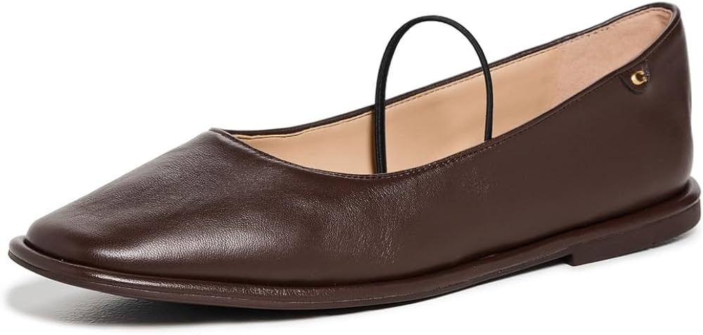 Coach Women's Emilia Mary Jane Flats, Maple, Brown, 9 Medium US | Amazon (US)