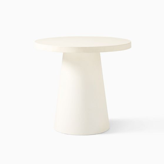 Concrete Pedestal Outdoor 32 Bistro Table, White | West Elm (US)