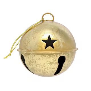 3.35 in. Gold Foil Metal Jingle Bell Christmas Ornament (6-Pack) | The Home Depot