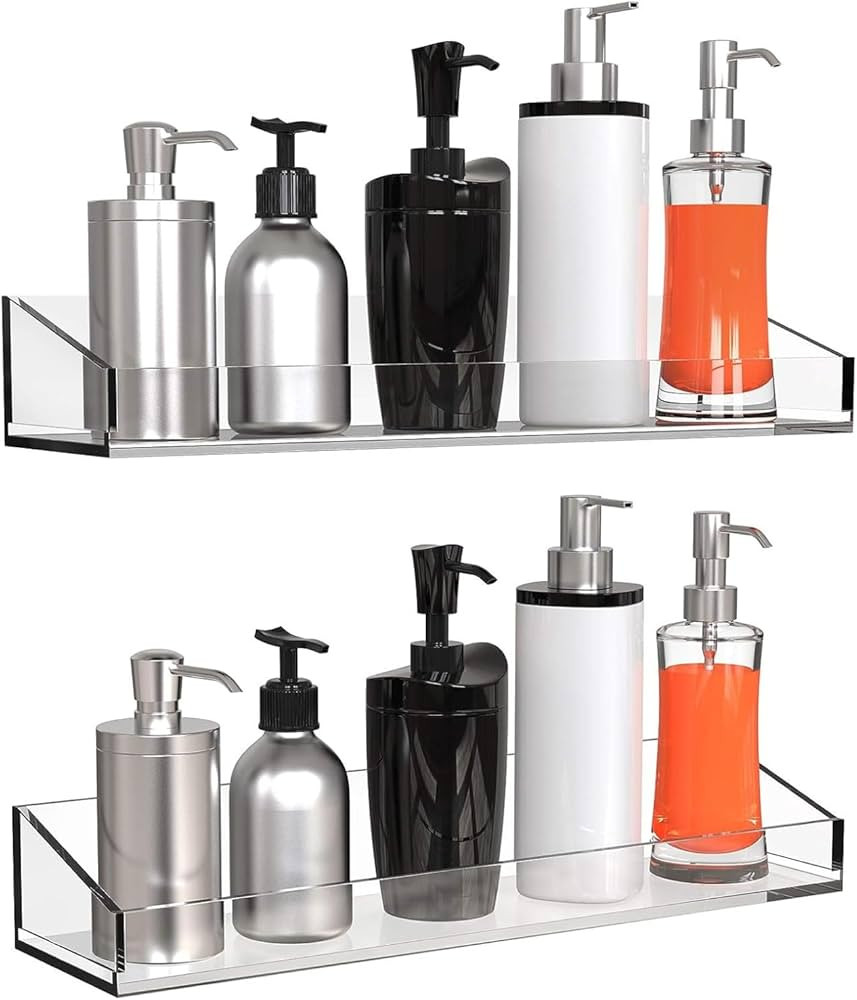 GeekDigg Transparent Acrylic Corner Shower Caddy - Wall-Mounted, No-Drill Design- Space-Efficient... | Amazon (US)