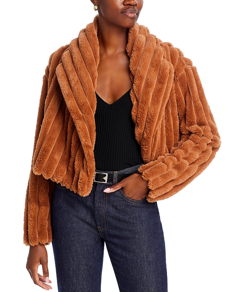 Blanknyc Cropped Slim Fit Faux Fur Jacket | Bloomingdale's (US)