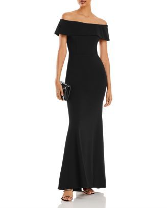 Off-the-Shoulder Scuba Crepe Gown - 100% Exclusive | Bloomingdale's (US)