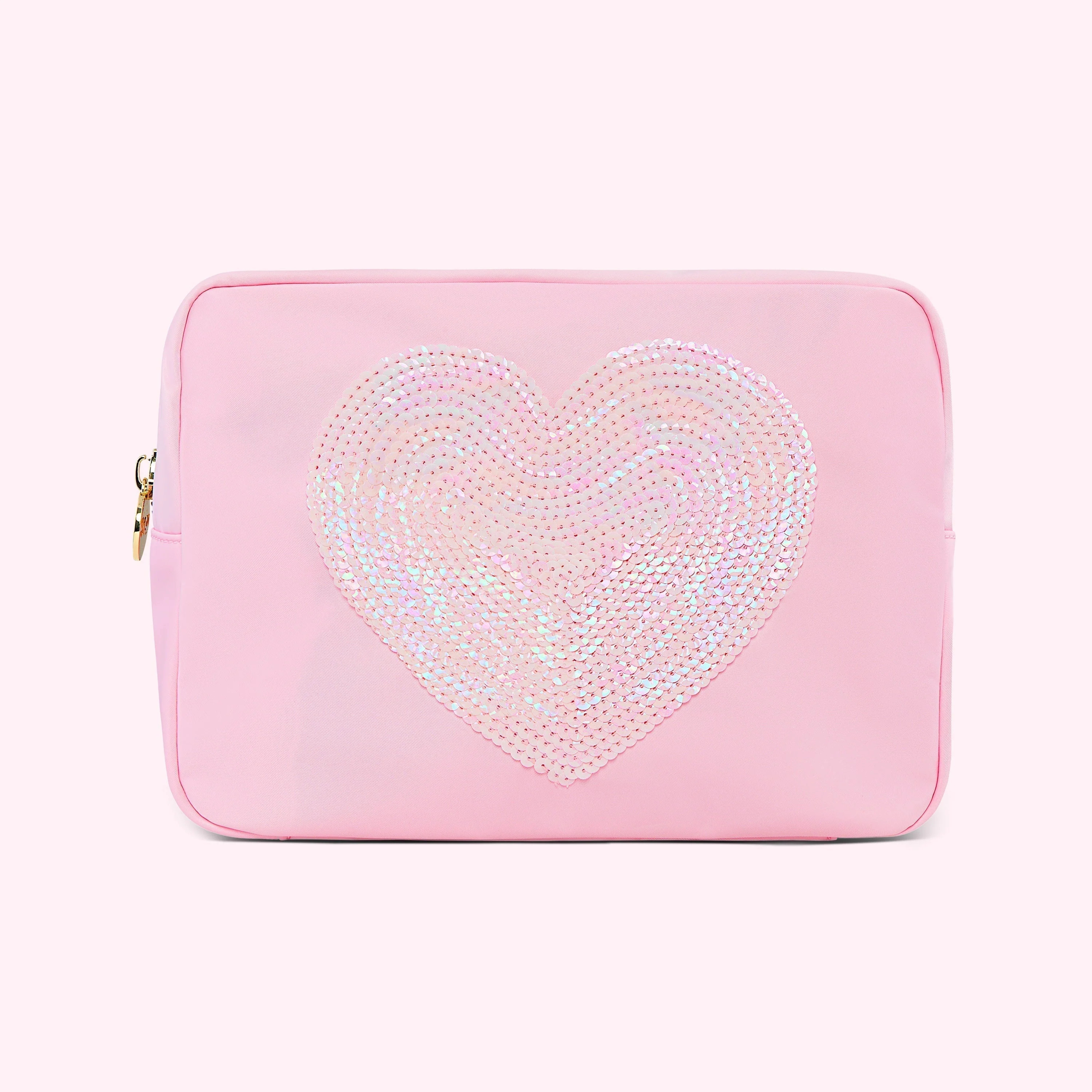 Embroidered Sequin Flamingo Large Pouch - Customizable | Stoney Clover Lane | Stoney Clover Lane