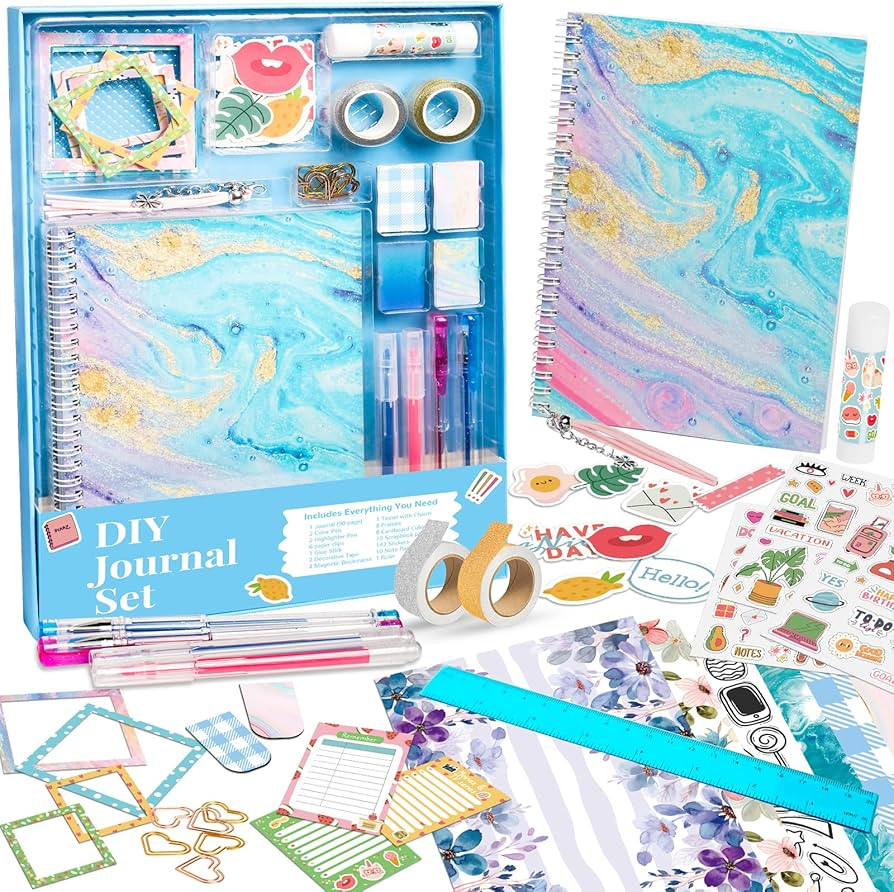 Gifts for Girls Age of 8 9 10 11 12 13 Years Old and Up, DIY Journal Set, Personalized Diary Stuf... | Amazon (US)