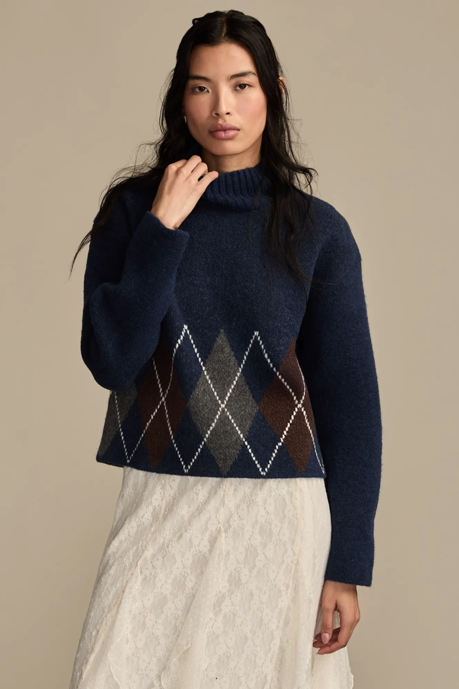 ARGYLE MOCK NECK SWEATER | Lucky Brand