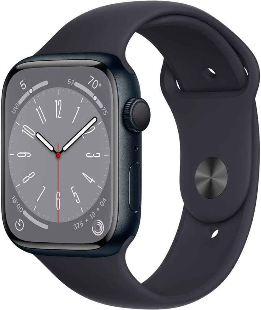 Apple Watch Series 8 [GPS, 45mm] - Midnight Aluminum Case with Midnight Sport Band, M/L (Renewed) | Amazon (US)