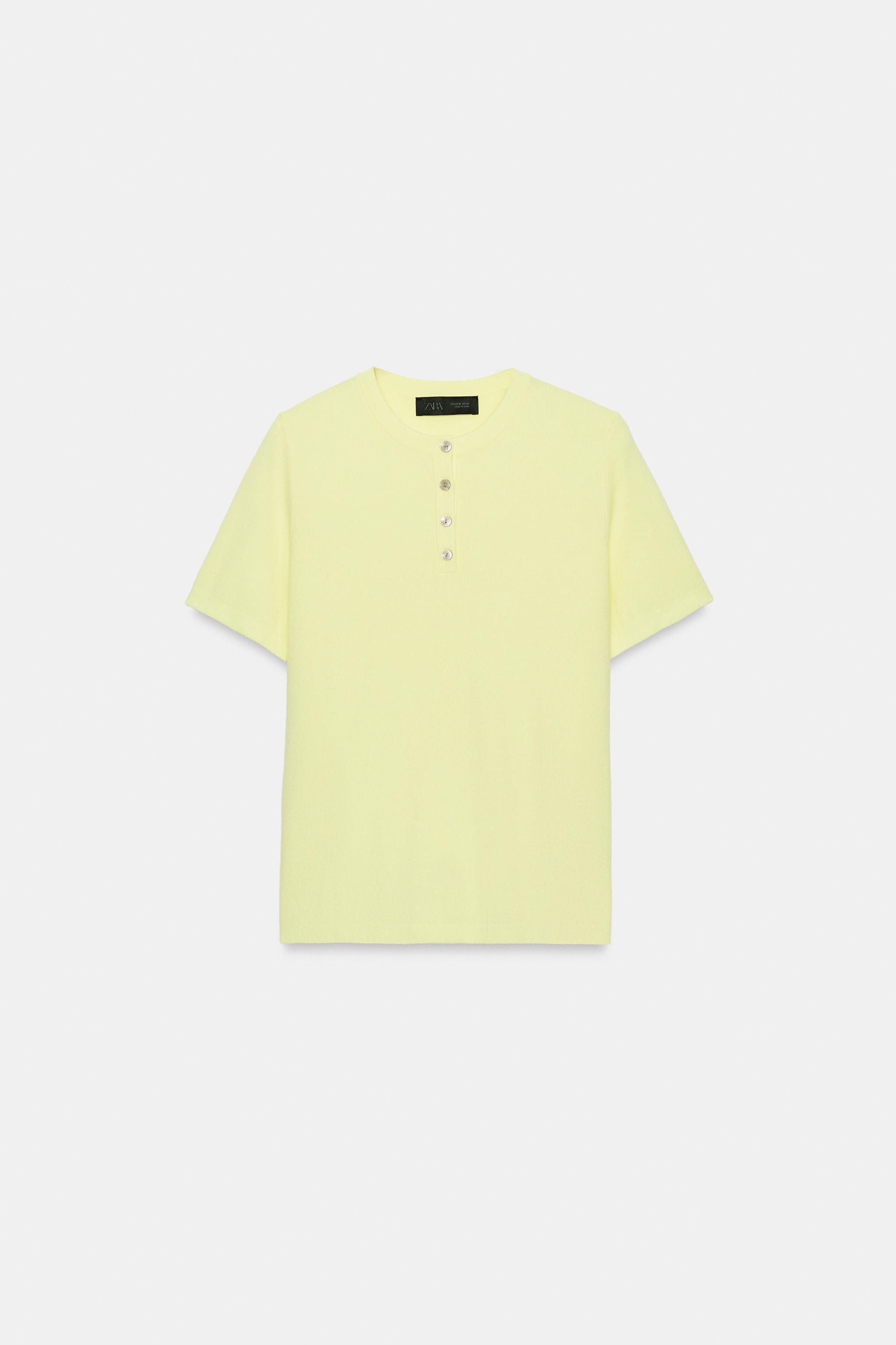 KNIT BUTTON-UP TOP | Zara US