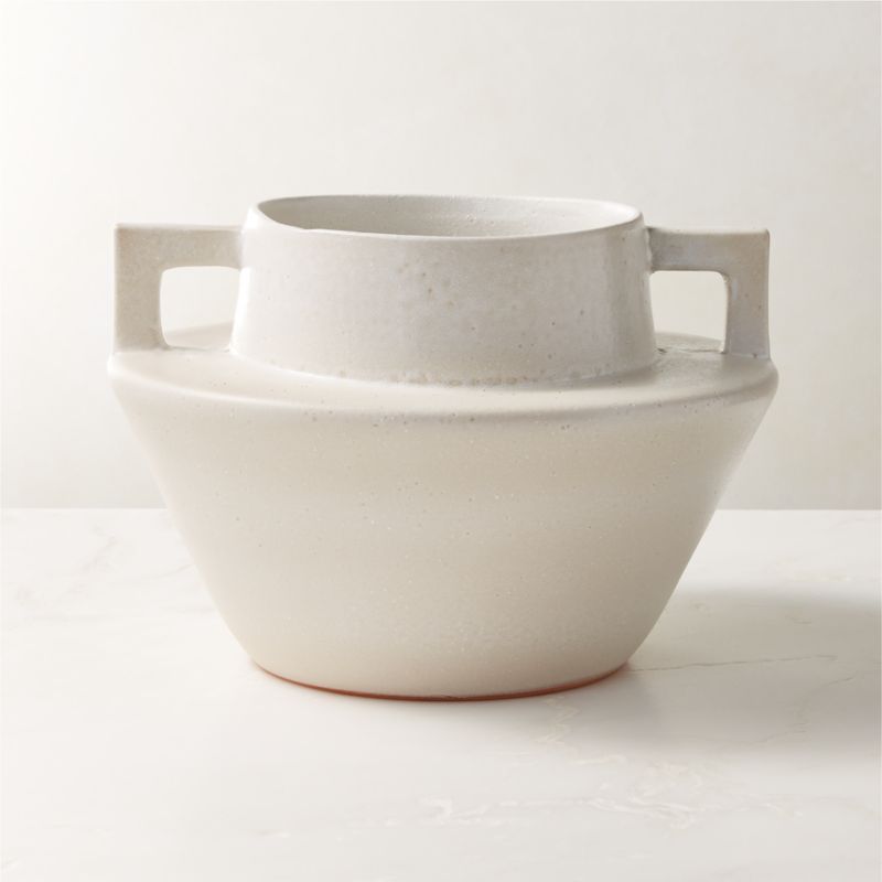 Masa Modern White Terracotta Vase + Reviews | CB2 | CB2