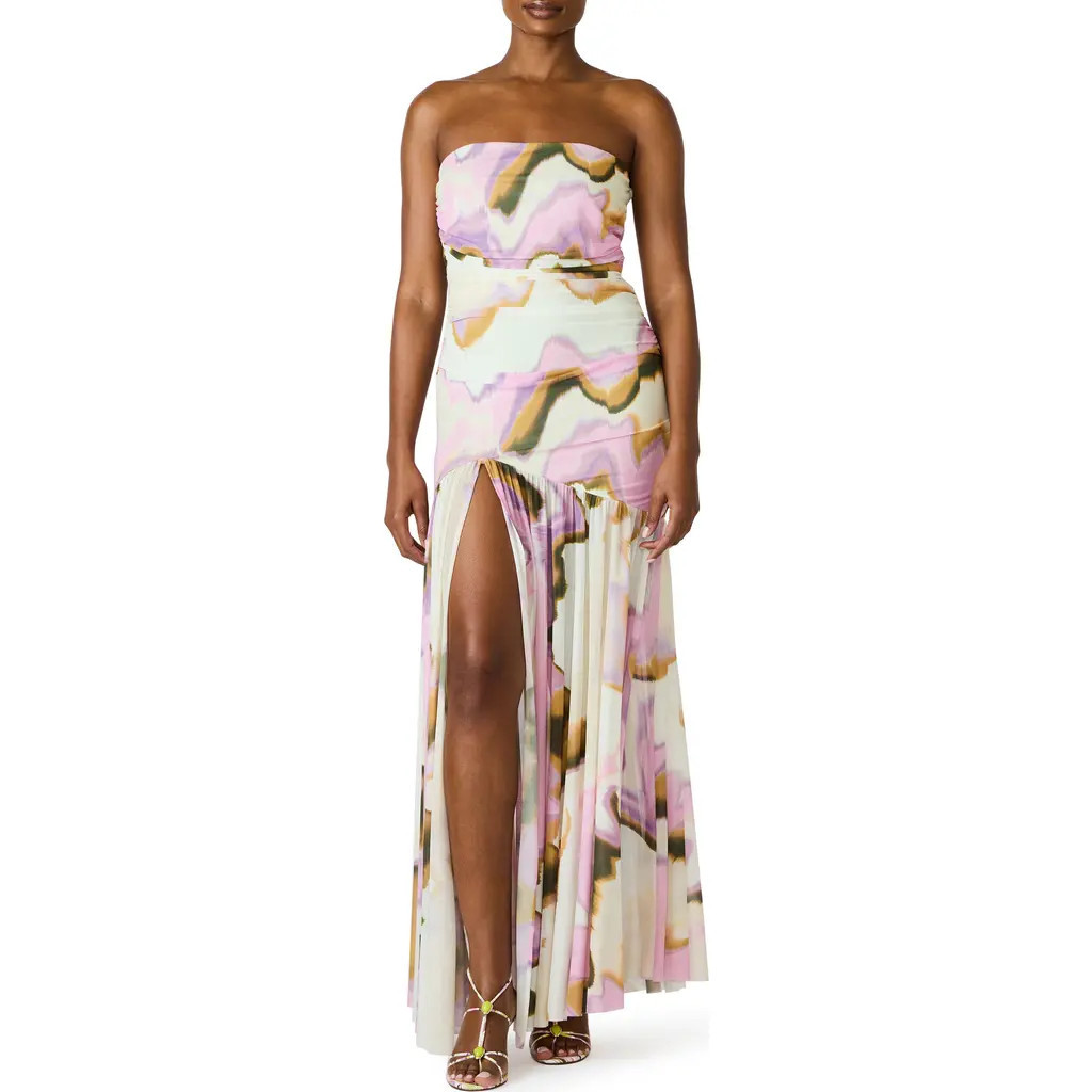 Steve Madden Kerrie Strapless Dress in Ivory Multi at Nordstrom, Size X-Small | Nordstrom