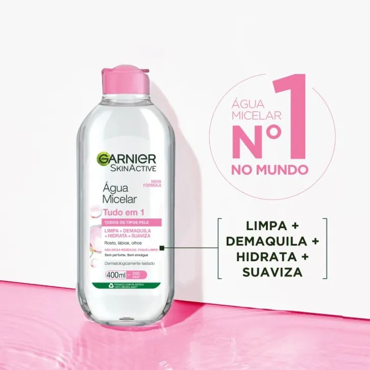 Água Micelar Garnier Skin Tudo Em 1 - 400ml - Lojas REDE: A Maior Rede de Cosméticos do Brasil! | LOJAS REDE (BR)