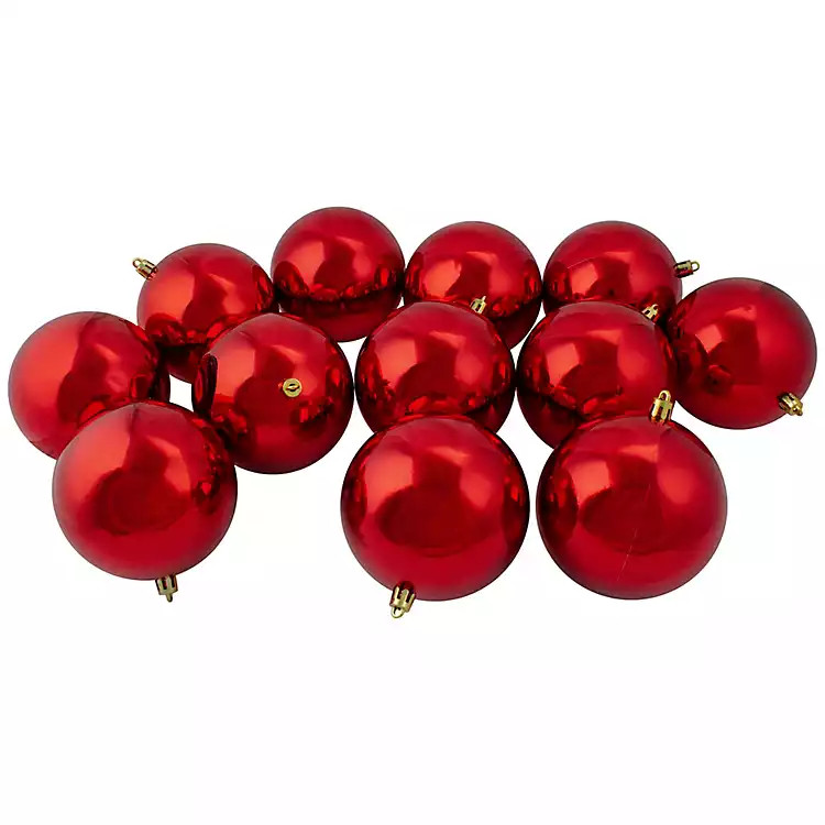 Shiny Red Shatterproof Ball Ornaments, Set of 12 | Kirkland's Home