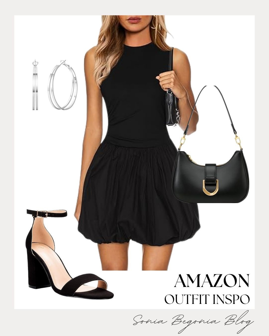 Black Bubble Hem Dress! 🖤

Embrace the modern feminine trend with this perfectly balanced evening look—all under $50 from Amazon! 💖

I am obsessed with the statement piece: a chic black sleeveless mini dress featuring a playful bubble hem and a sleek mock neck. I love balancing the voluminous skirt with structured accessories: a black crescent shoulder bag with gold hardware and classic black ankle-strap block heels. Finish the look with bold silver hoop earrings for a touch of polished, contemporary glam!

#OOTD
#AmazonFashion
#LBD
#BubbleHem
#AmazonFinds
#BlackHeels
#SpringFashion
#FeminineStyle
#EverydayChic
#LTKStyle
#DateNightOutfit
#ModernStyle
#BudgetFriendly
#NightOutLook
#StylingInspo

#LTKootd #LTKspring #LTKspringtrends