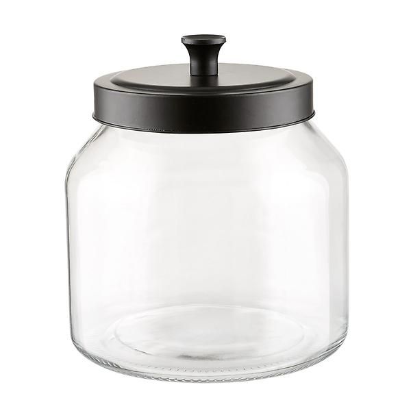2.1 qt. Glass Canister Black Matte Lid | The Container Store