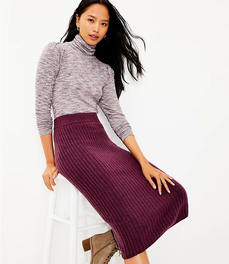 Ribbed Midi Sweater Skirt | LOFT