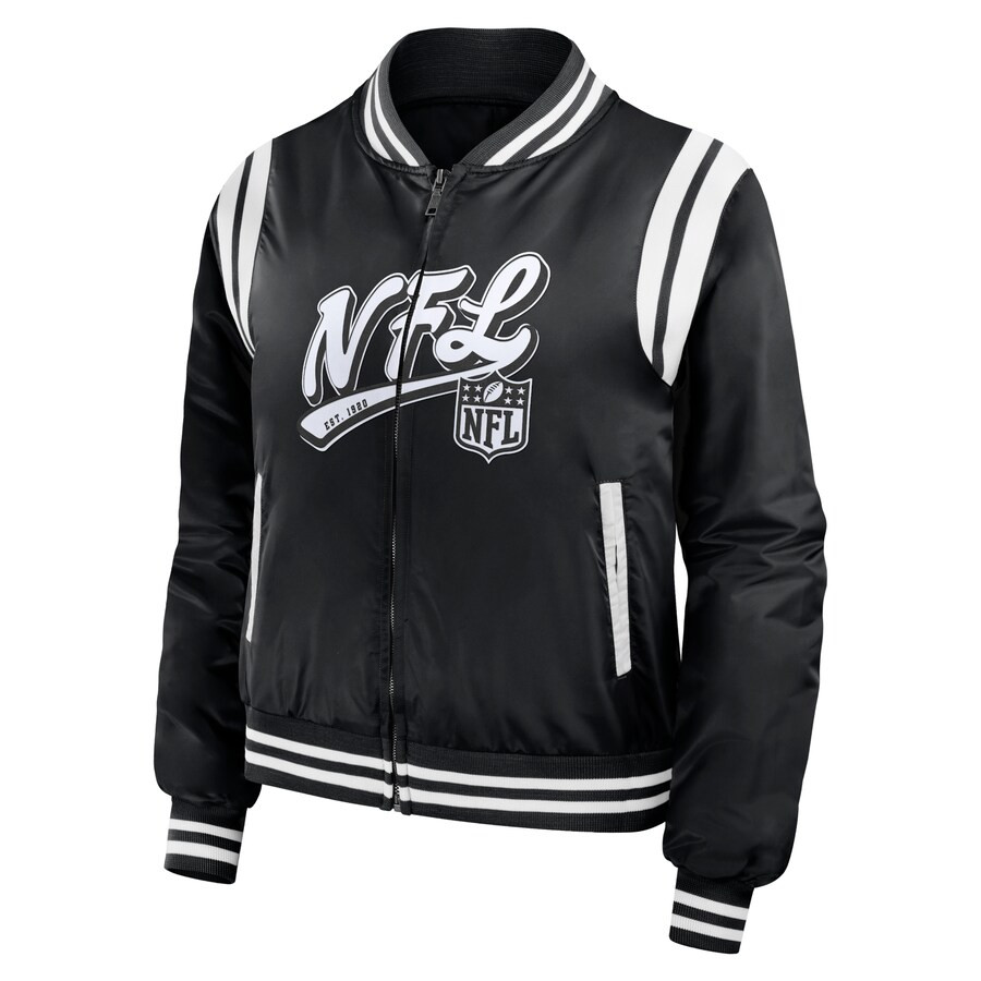 Shield Merchandise WEAR by Erin Andrews Women's Bomber Full-Zip Jacket - Black | Fanatics