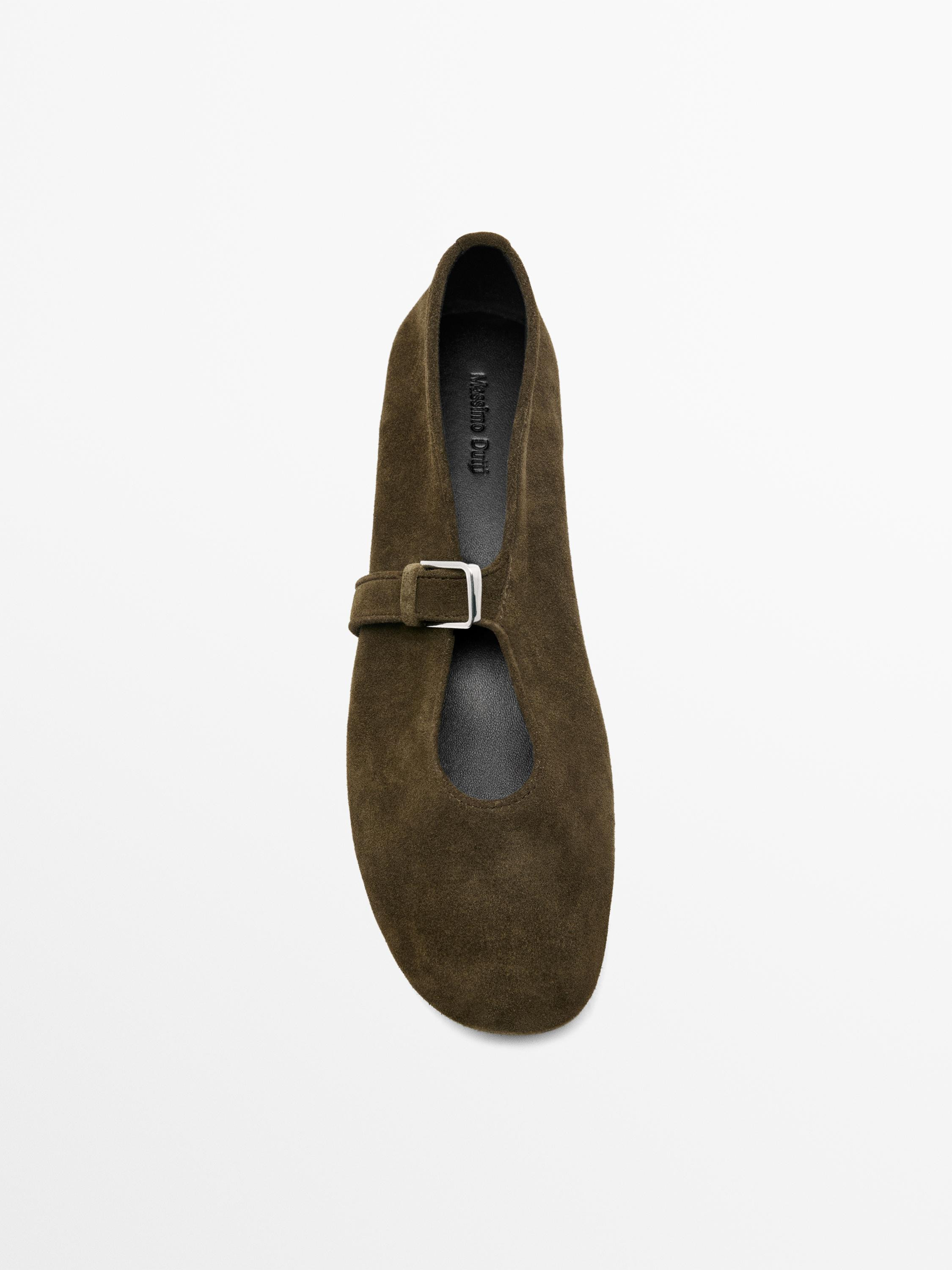 Ballerina aus Rauleder | Massimo Dutti DE