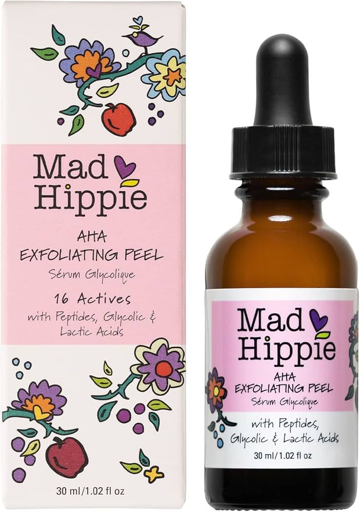 Mad Hippie AHA Exfoliating Peel with Peptides, Clean & Natural Skin Care, Alpha Hydroxy Acids - G... | Amazon (US)