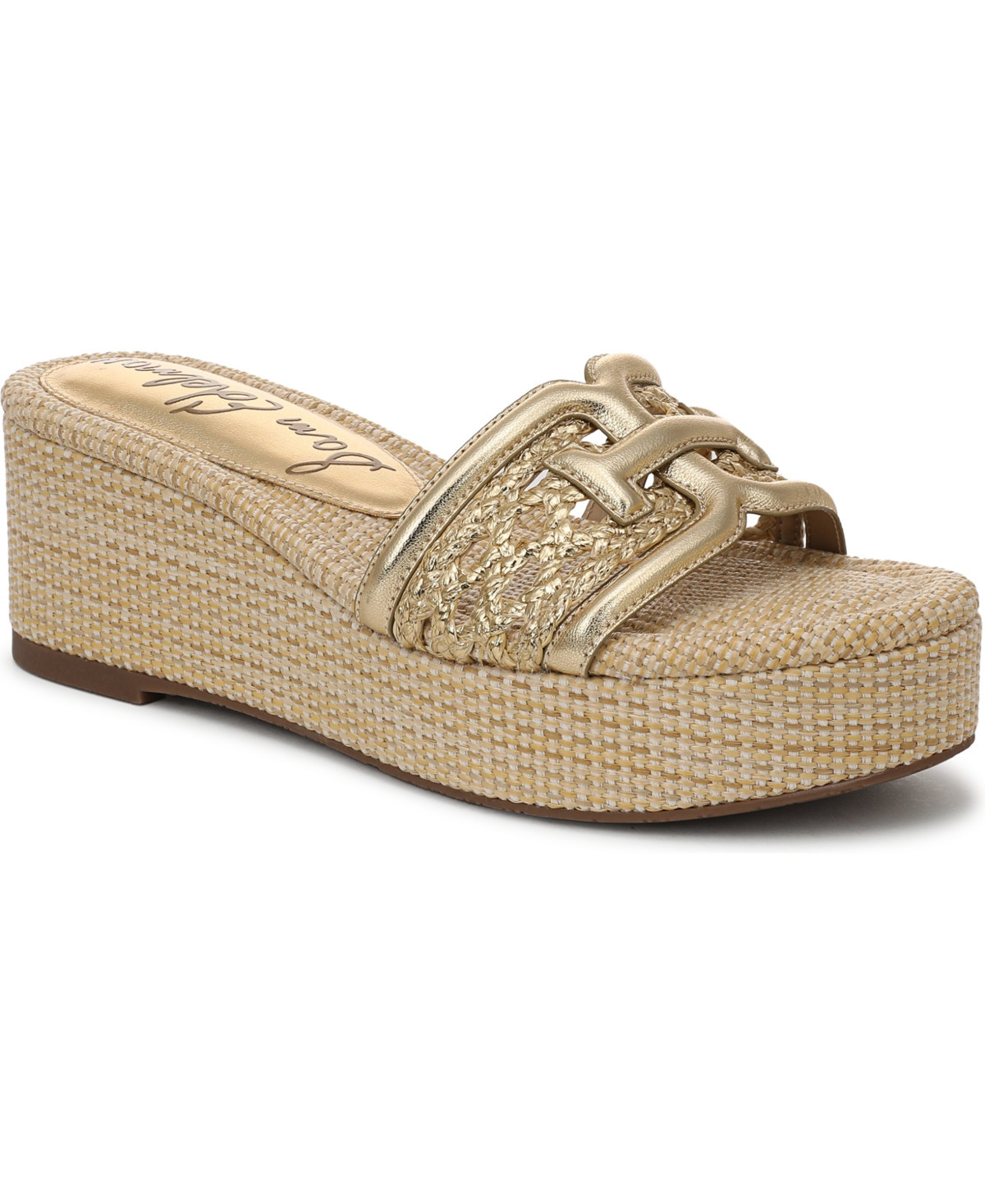 Sam Edelman Women's Pauleena Slide Wedge Sandals - Amber Gold | Macy's