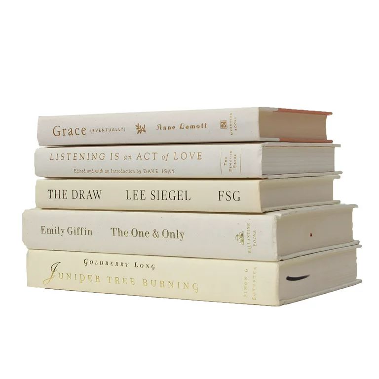Pen & Willow Cream Decorative Books - Real, shelf-ready book stacks for bookshelves, coffee table... | Walmart (US)