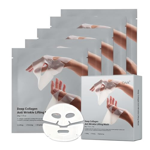 QAH Collagen Night Wrapping Mask Collagen Face Mask Anti Wrinkle Hydrating Face Mask with Low Molecular Bio Collagen for Firming and Moisturizing, 28g x 5ea | Amazon (US)