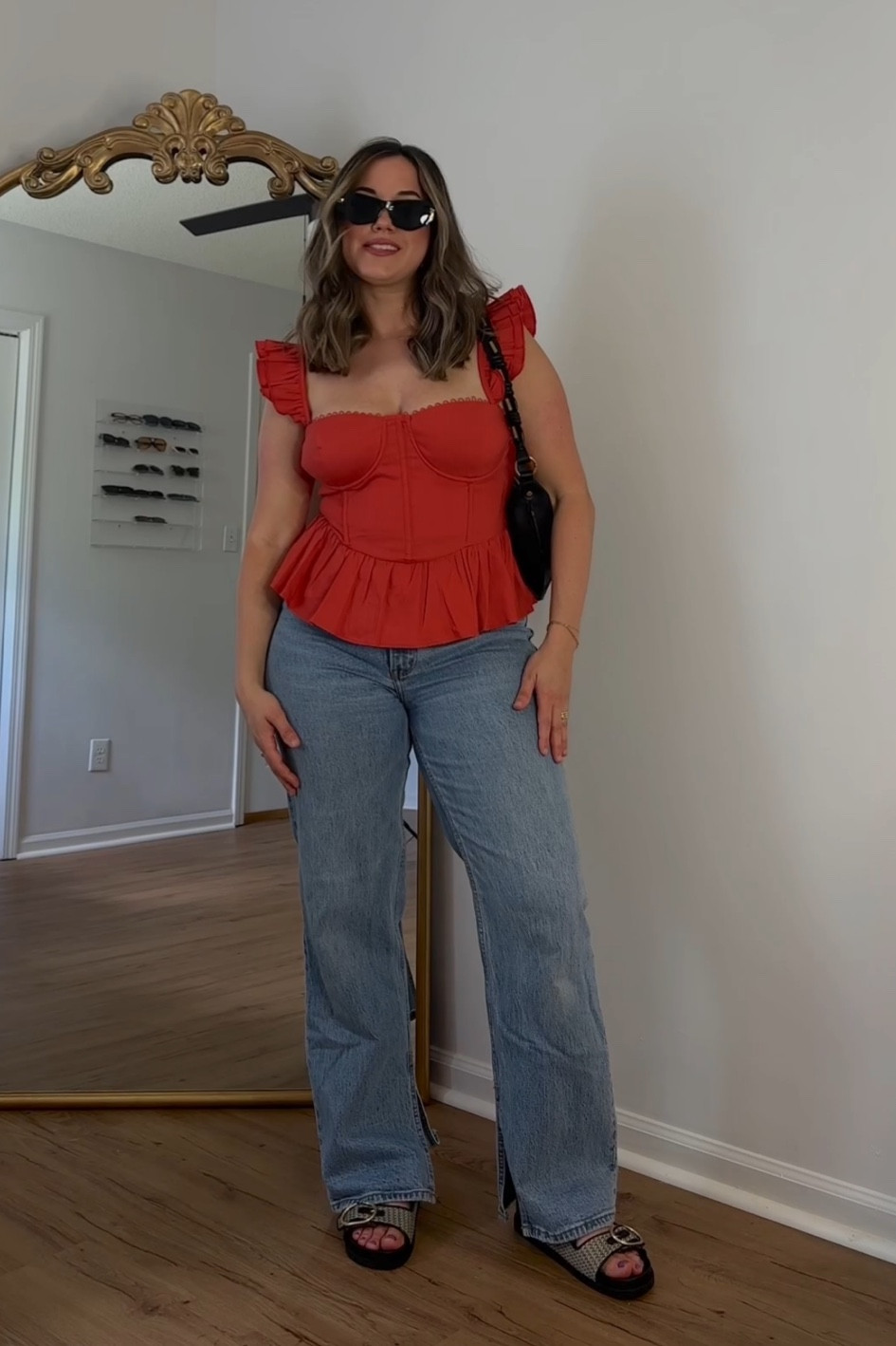 Top is true to size. Size up in denim if you want a looser fit. Sandals are the best and so comfy, true to size! 

#LTKFindsUnder100 #LTKSeasonal #LTKStyleTip